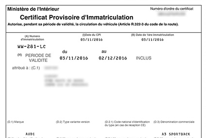 Changement de carte grise