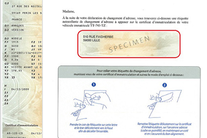 Changement de carte grise