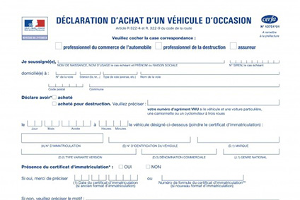 Changement de carte grise