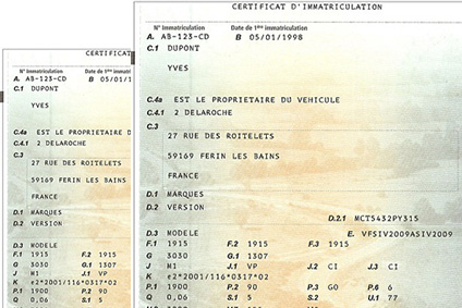 Changement de carte grise