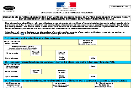 Changement de carte grise